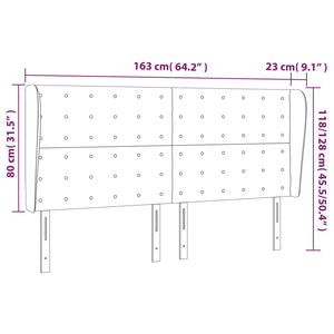 Κεφαλάρι με Πτερύγια Σκούρο Καφέ 163x23x118/128 εκ. Υφασμάτινο - Pakobazaar