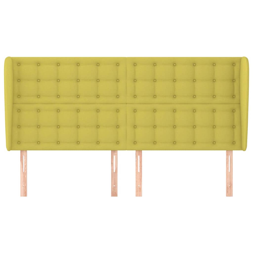 Κεφαλάρι με Πτερύγια Πράσινο 163x23x118/128 εκ. Υφασμάτινο - Pakobazaar