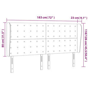Κεφαλάρι με Πτερύγια Taupe 183x23x118/128 εκ. Υφασμάτινο