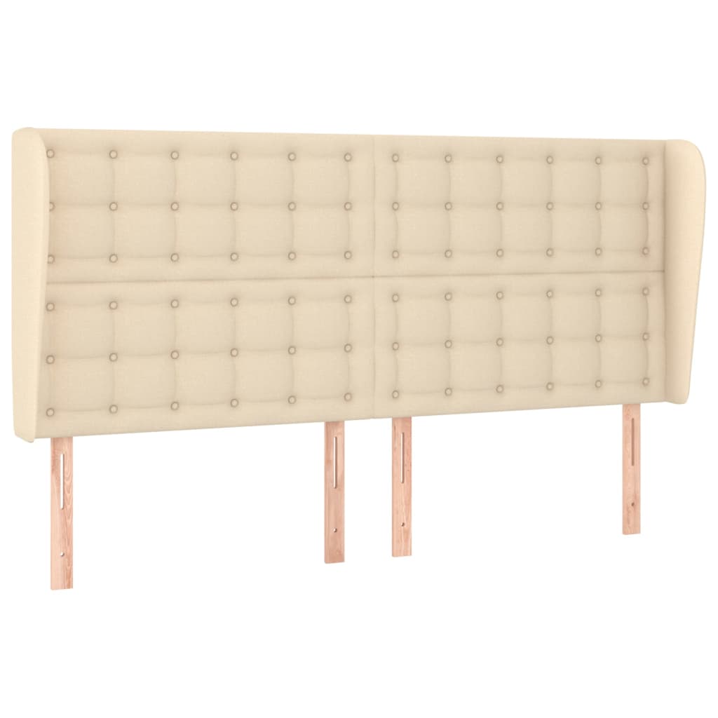 Κεφαλάρι με Πτερύγια Κρεμ 183x23x118/128 εκ. Υφασμάτινο