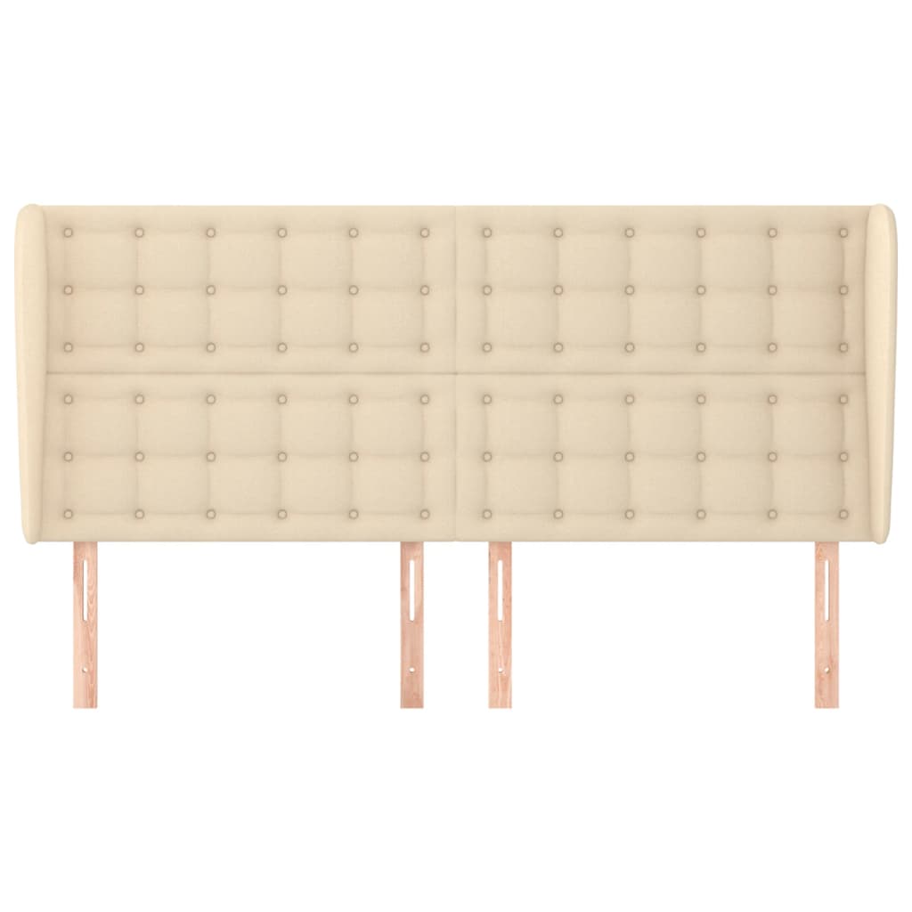 Κεφαλάρι με Πτερύγια Κρεμ 183x23x118/128 εκ. Υφασμάτινο