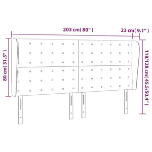 Κεφαλάρι με Πτερύγια Ανοιχτό Γκρι 203x23x118/128 εκ. Υφασμάτινο - Pakobazaar