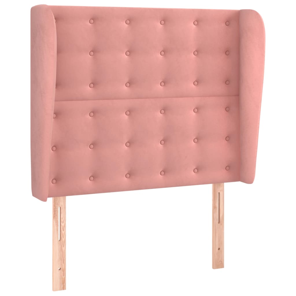 Κεφαλάρι με Πτερύγια Ροζ 103x23x118/128 εκ. Βελούδινο