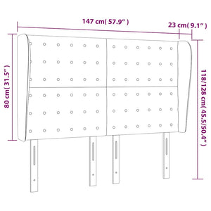 Κεφαλάρι με Πτερύγια Σκούρο Πράσινο 147x23x118/128εκ. Βελούδινο