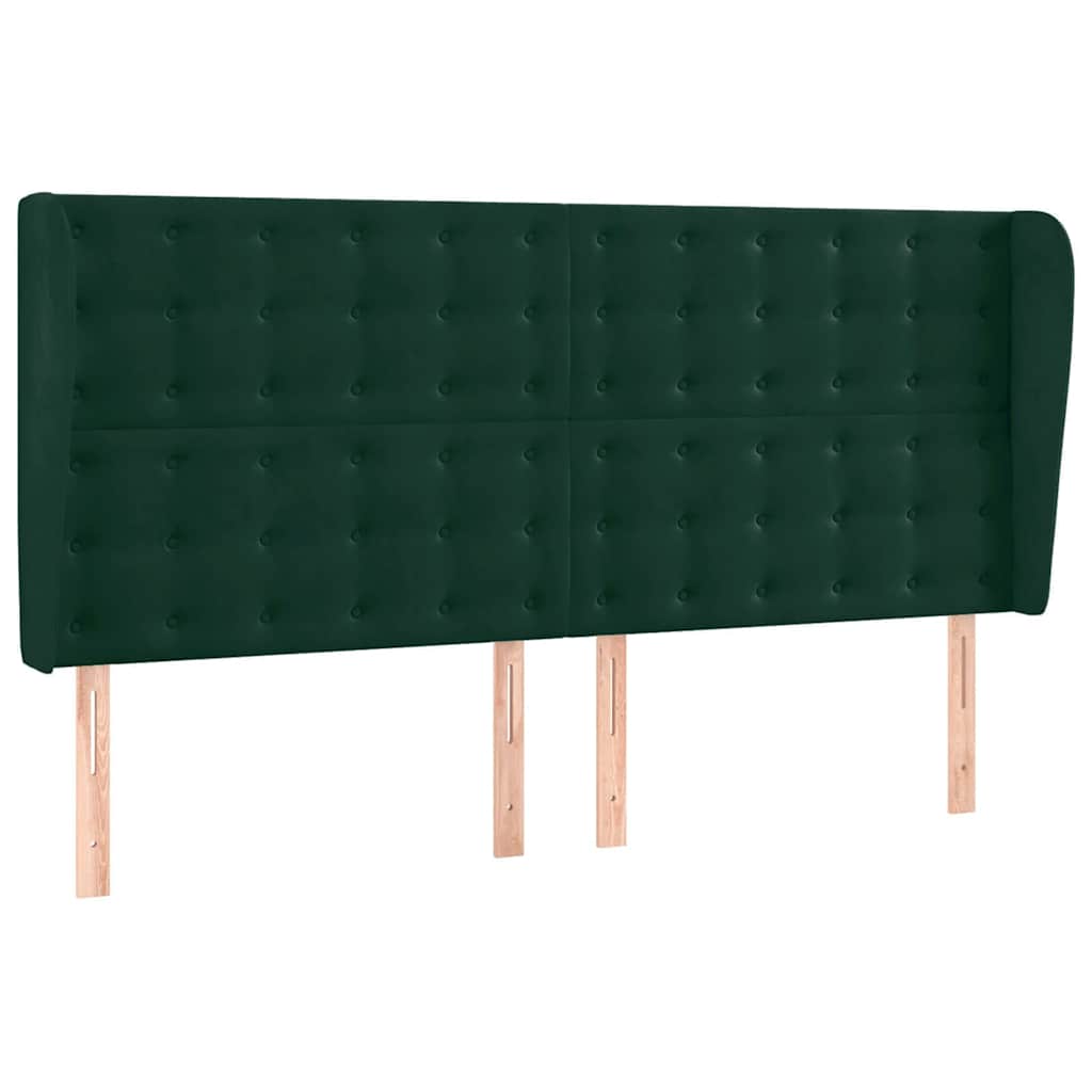 Κεφαλάρι με Πτερύγια Πράσινο 163x23x118/128 εκ. Βελούδινο - Pakobazaar