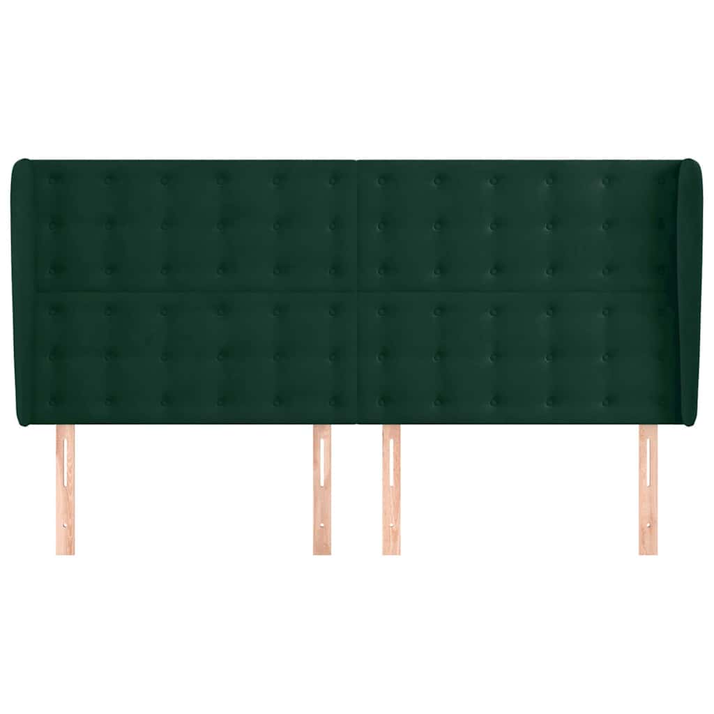 Κεφαλάρι με Πτερύγια Πράσινο 163x23x118/128 εκ. Βελούδινο - Pakobazaar