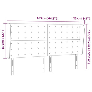 Κεφαλάρι με Πτερύγια Ροζ 163x23x118/128 εκ. Βελούδινο