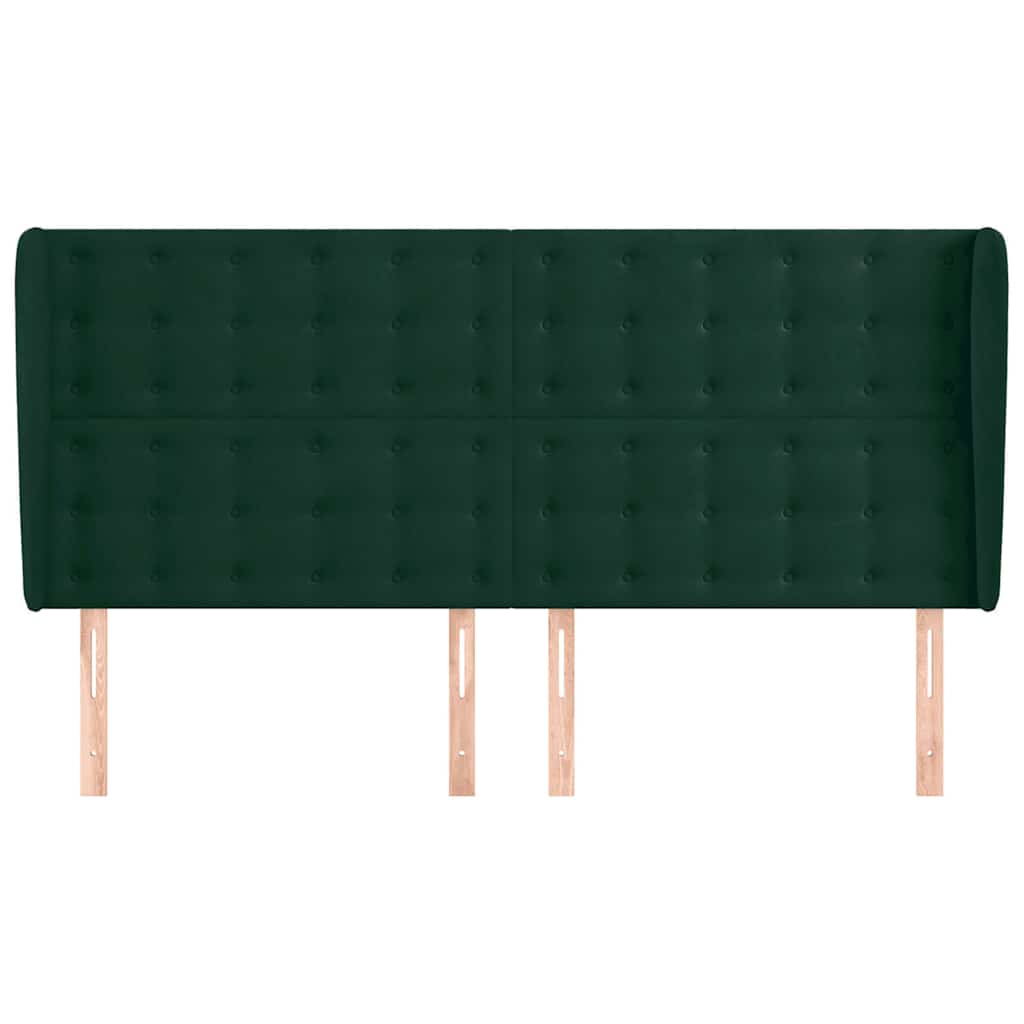Κεφαλάρι με Πτερύγια Πράσινο 183x23x118/128 εκ. Βελούδινο - Pakobazaar