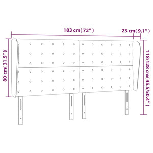 Κεφαλάρι με Πτερύγια Σκούρο Μπλε 183x23x118/128 εκ. Βελούδινο