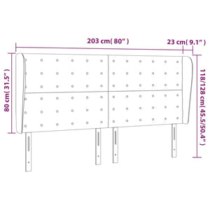 Κεφαλάρι με Πτερύγια Μαύρο203x23x118/128 εκ. Υφασμάτινο