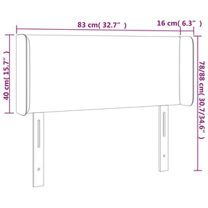 Κεφαλάρι με Πτερύγια Σκούρο Καφέ 83x16x78/88 εκ. Υφασμάτινο
