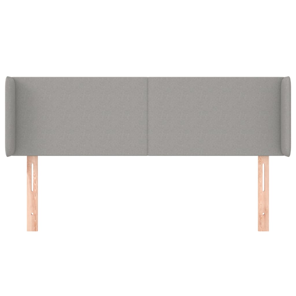 Κεφαλάρι με Πτερύγια Ανοιχτό Γκρι 147x16x78/88 εκ. Υφασμάτινο