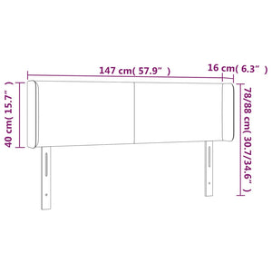 Κεφαλάρι με Πτερύγια Taupe 147x16x78/88 εκ. Υφασμάτινο