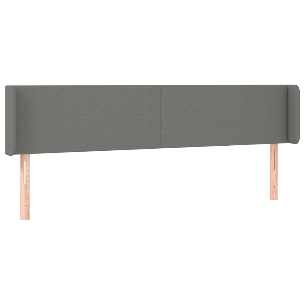 Κεφαλάρι με Πτερύγια Σκούρο Γκρι 183x16x78/88 εκ. Υφασμάτινο - Pakobazaar