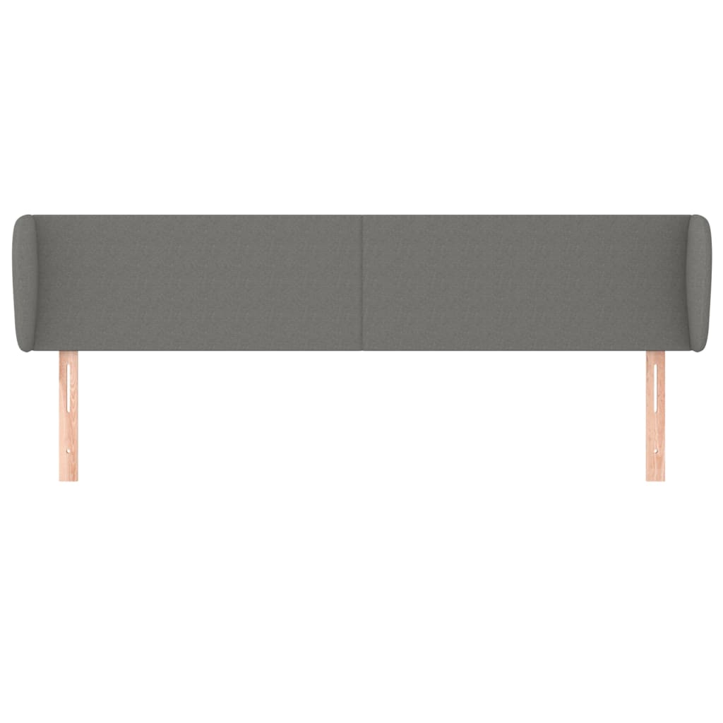 Κεφαλάρι με Πτερύγια Σκούρο Γκρι 183x16x78/88 εκ. Υφασμάτινο - Pakobazaar