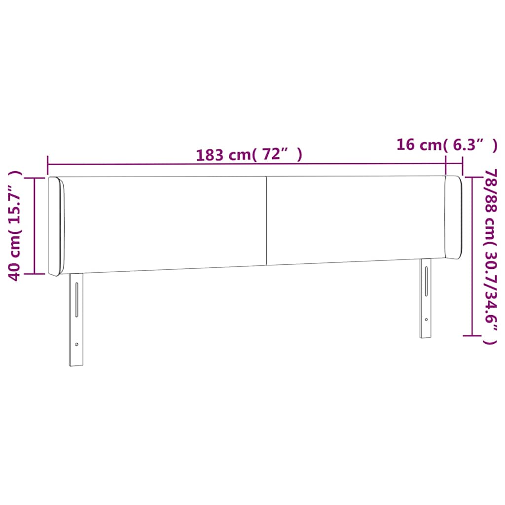 Κεφαλάρι με Πτερύγια Πράσινο 183x16x78/88 εκ. Υφασμάτινο