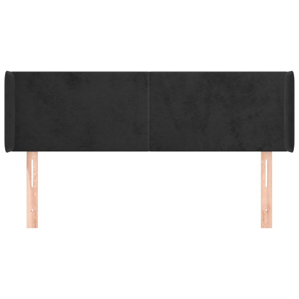 Κεφαλάρι με Πτερύγια Μαύρο 147x16x78/88 εκ. Βελούδινο