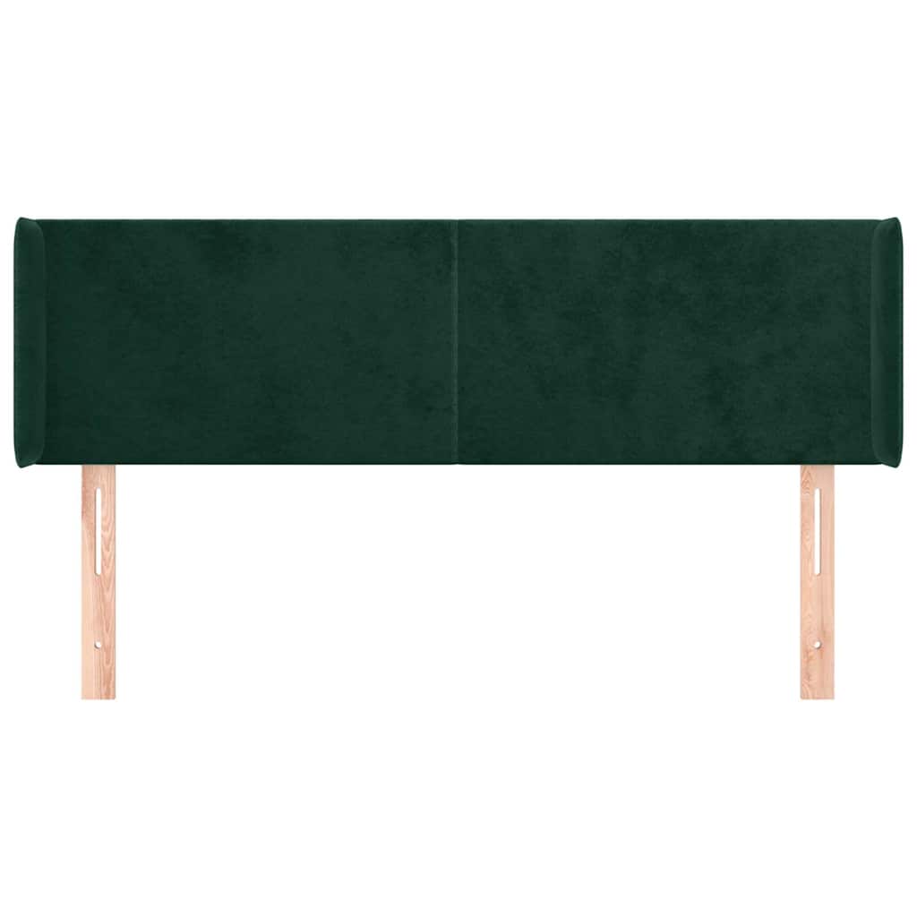 Κεφαλάρι με Πτερύγια Σκούρο Πράσινο 147x16x78/88 εκ. Βελούδινο