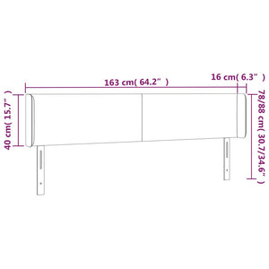 Κεφαλάρι με Πτερύγια Ανοιχτό Γκρι 163x16x78/88 εκ. Βελούδινο - Pakobazaar
