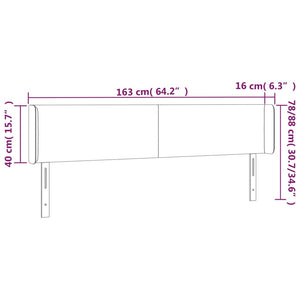Κεφαλάρι με Πτερύγια Σκούρο Γκρι 163x16x78/88 εκ. Βελούδινο