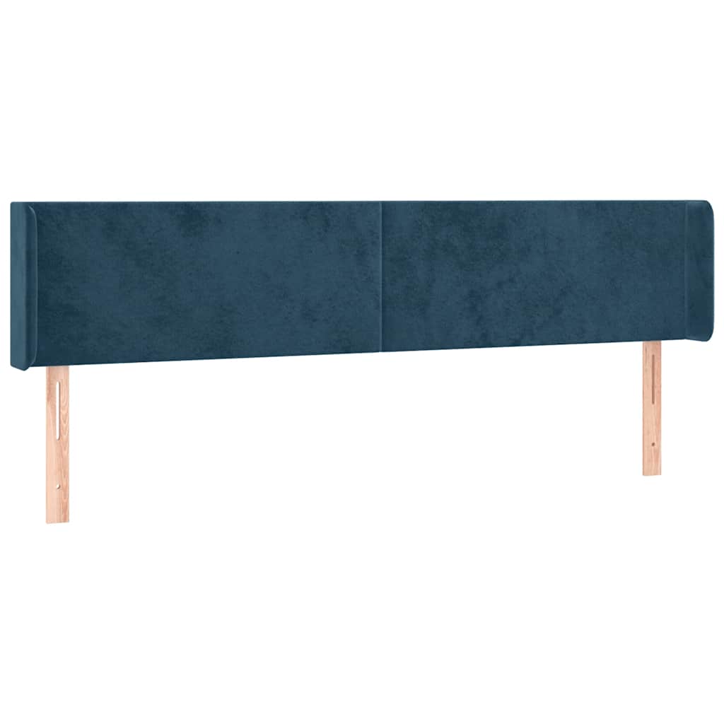 Κεφαλάρι με Πτερύγια Σκούρο Μπλε 163x16x78/88 εκ. Βελούδινο - Pakobazaar