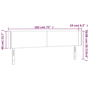 Κεφαλάρι με Πτερύγια Ανοιχτό Γκρι 183x16x78/88 εκ. Βελούδινο - Pakobazaar