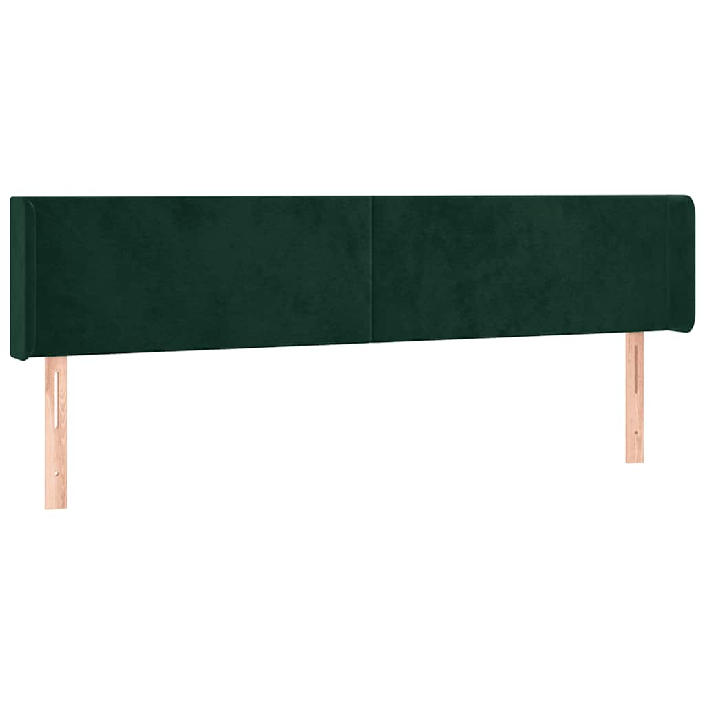 Κεφαλάρι με Πτερύγια Σκούρο Πράσινο 183x16x78/88 εκ. Βελούδινο