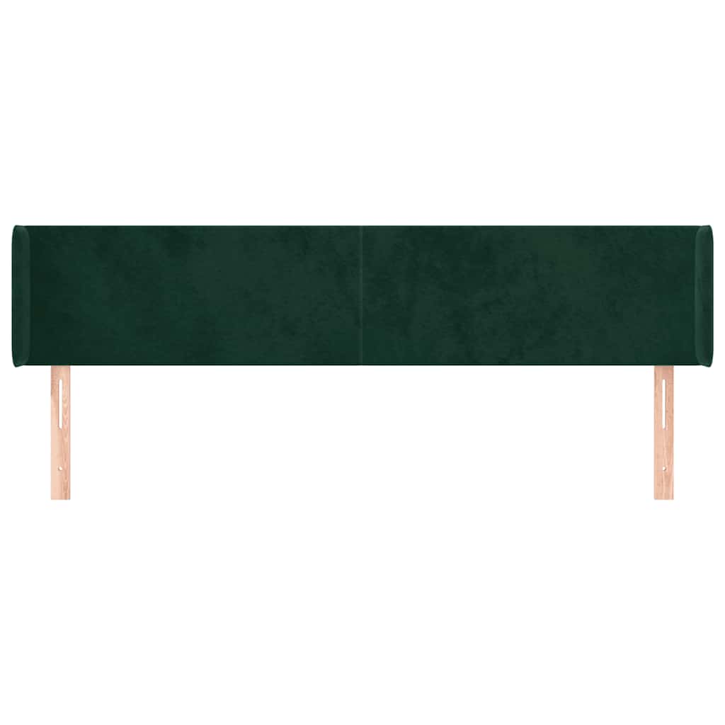 Κεφαλάρι με Πτερύγια Σκούρο Πράσινο 183x16x78/88 εκ. Βελούδινο