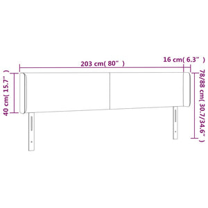 Κεφαλάρι με Πτερύγια Σκούρο Γκρι 203x16x78/88 εκ. Βελούδινο