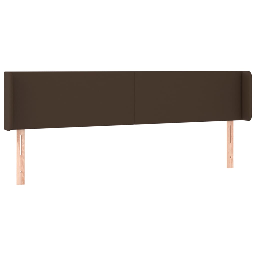 Κεφαλάρι με Πτερύγια Καφέ 163x16x78/88 εκ. Συνθετικό Δέρμα