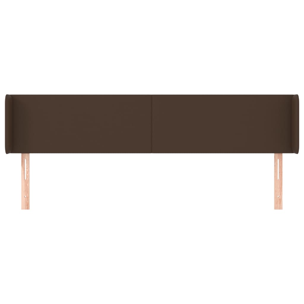 Κεφαλάρι με Πτερύγια Καφέ 163x16x78/88 εκ. Συνθετικό Δέρμα