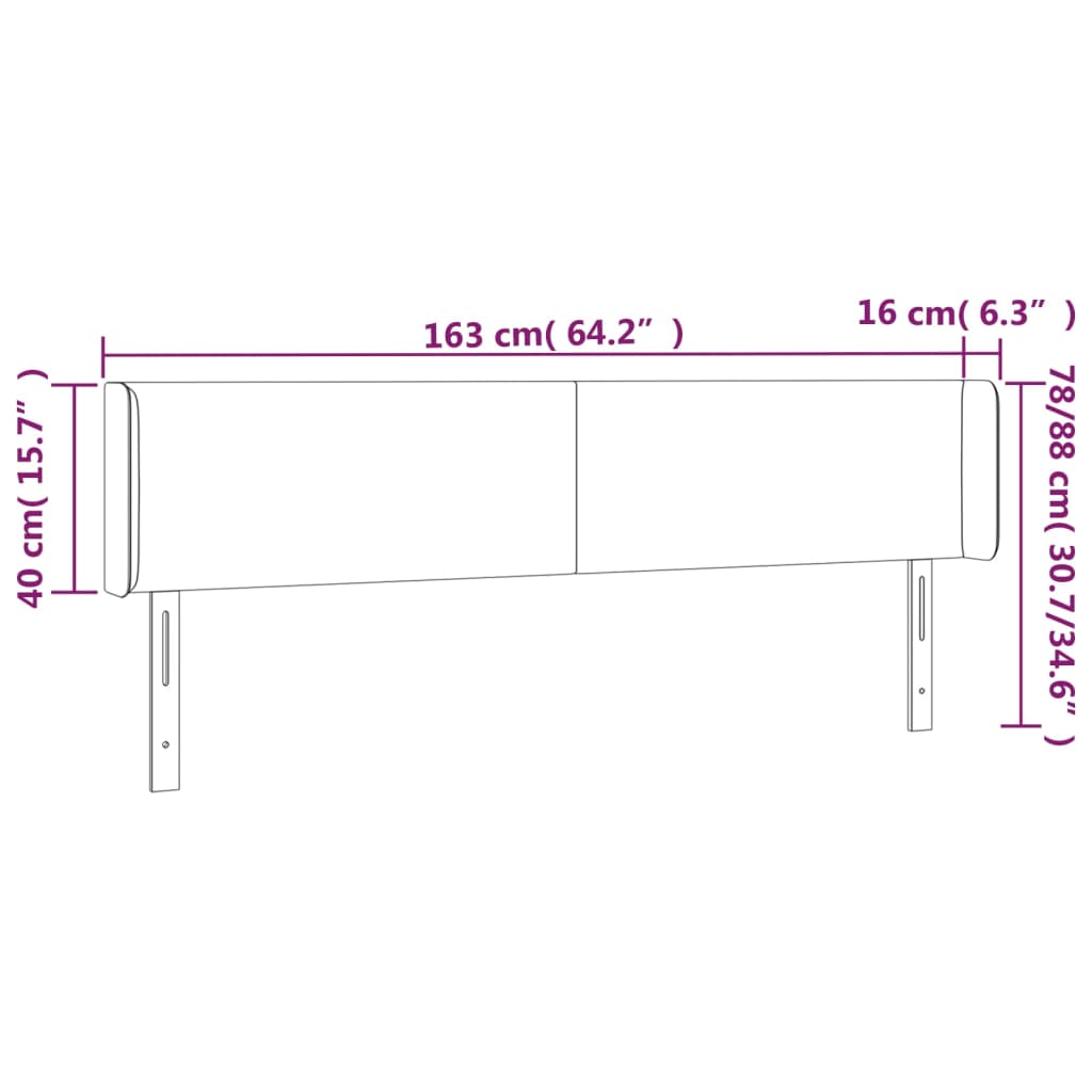 Κεφαλάρι με Πτερύγια Καφέ 163x16x78/88 εκ. Συνθετικό Δέρμα