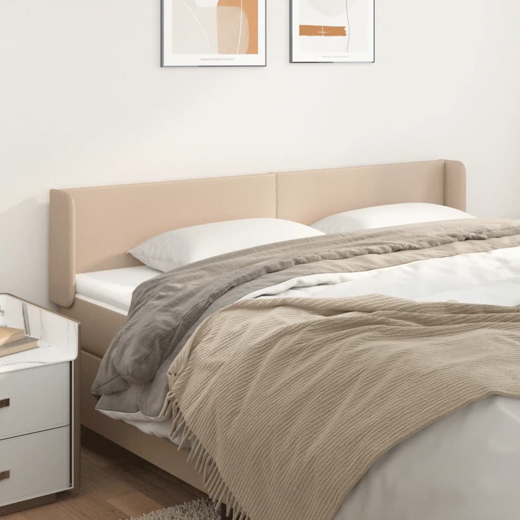 Κεφαλάρι με Πτερύγια Καπουτσίνο 163x16x78/88εκ. Συνθετικό Δέρμα