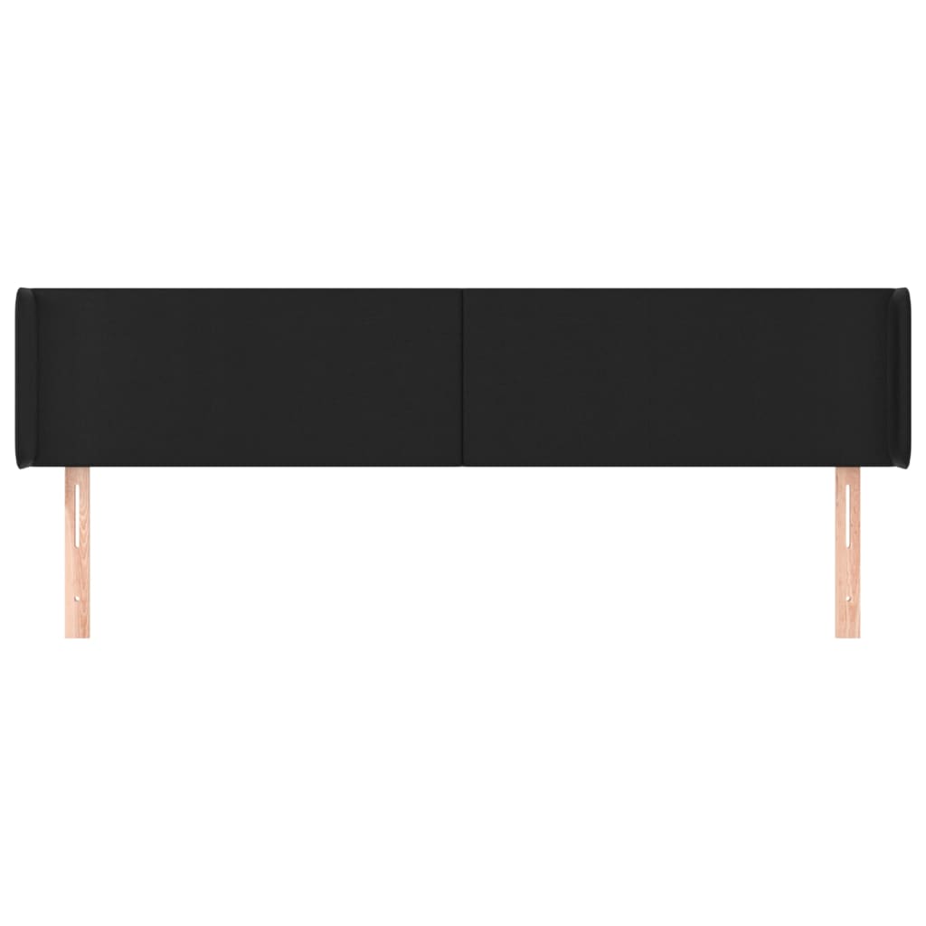 Κεφαλάρι με Πτερύγια Μαύρο 183x16x78/88εκ. Συνθετικό Δέρμα