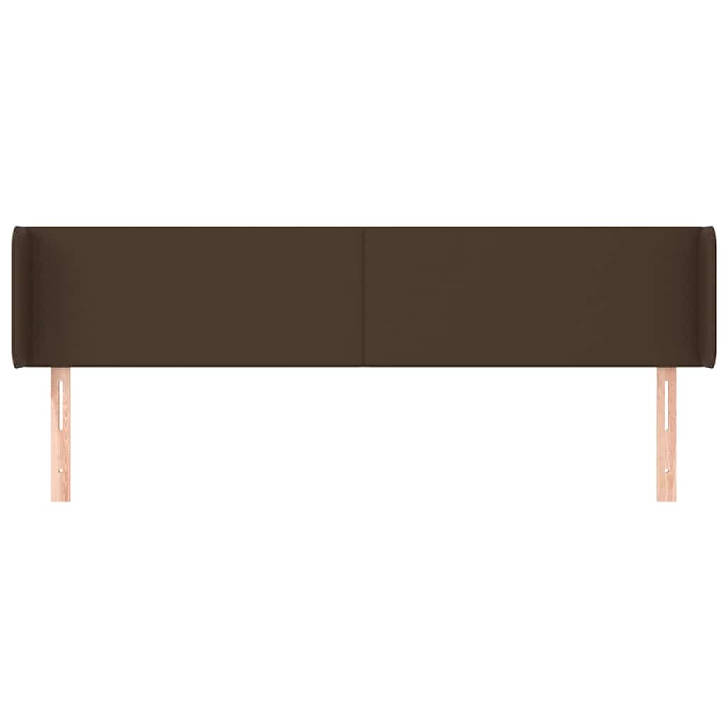 Κεφαλάρι με Πτερύγια Καφέ 183x16x78/88 εκ. Συνθετικό Δέρμα