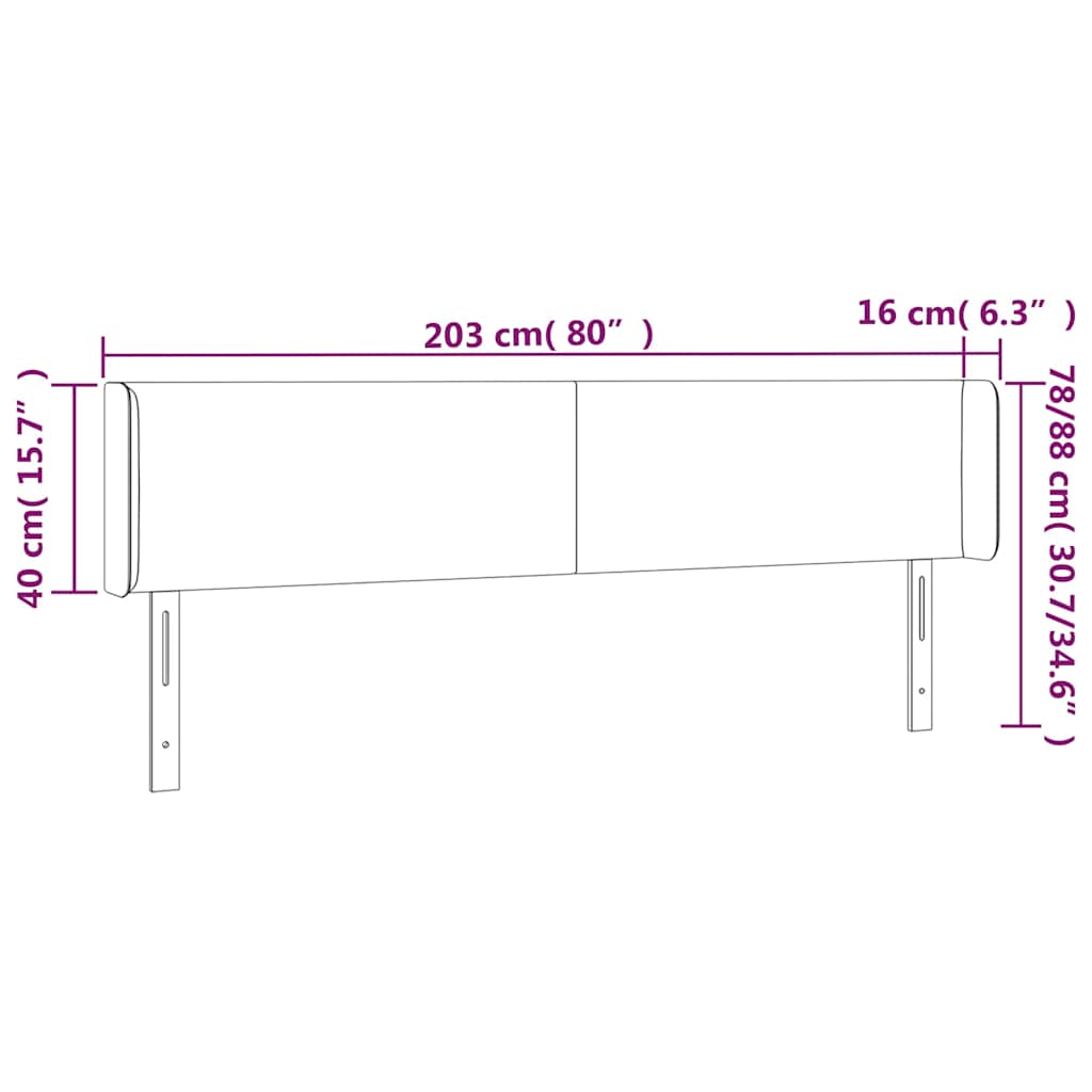 Κεφαλάρι με Πτερύγια Καφέ 203x16x78/88 εκ. Συνθετικό Δέρμα