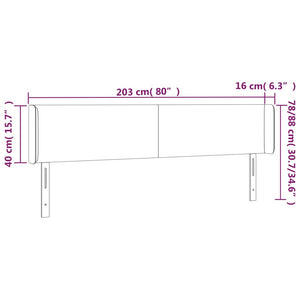 Κεφαλάρι με Πτερύγια Γκρι 203x16x78/88 εκ. Συνθετικό Δέρμα