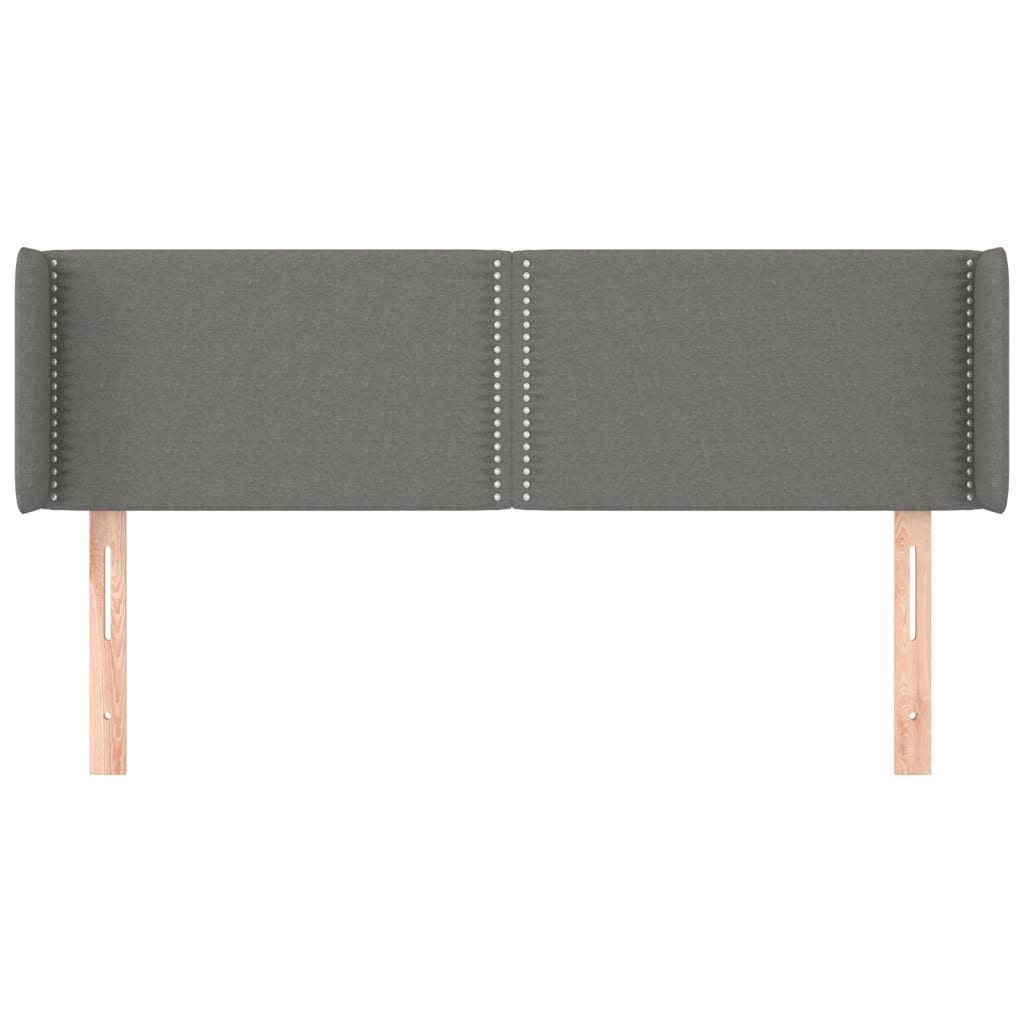 Κεφαλάρι με Πτερύγια Σκούρο Γκρι 147x16x78/88 εκ. Υφασμάτινο