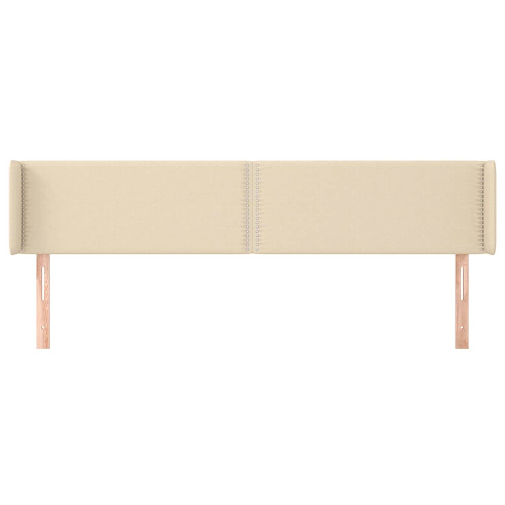 Κεφαλάρι με Πτερύγια Κρεμ 163x16x78/88 εκ. Υφασμάτινο - Pakobazaar