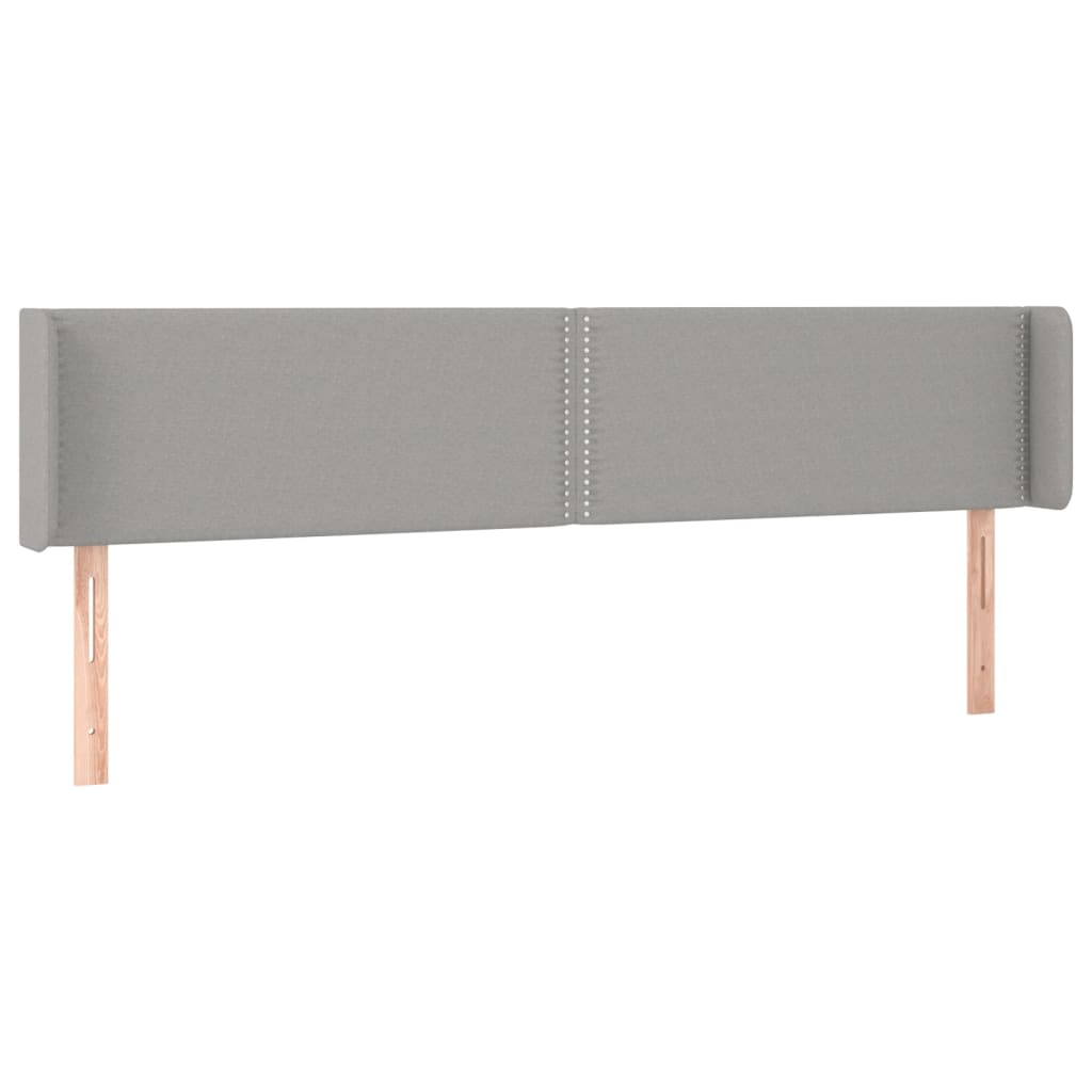 Κεφαλάρι με Πτερύγια Ανοιχτό Γκρι 183x16x78/88 εκ. Υφασμάτινο