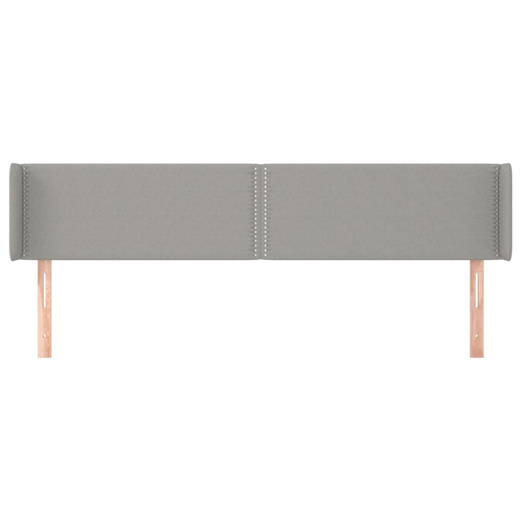 Κεφαλάρι με Πτερύγια Ανοιχτό Γκρι 183x16x78/88 εκ. Υφασμάτινο