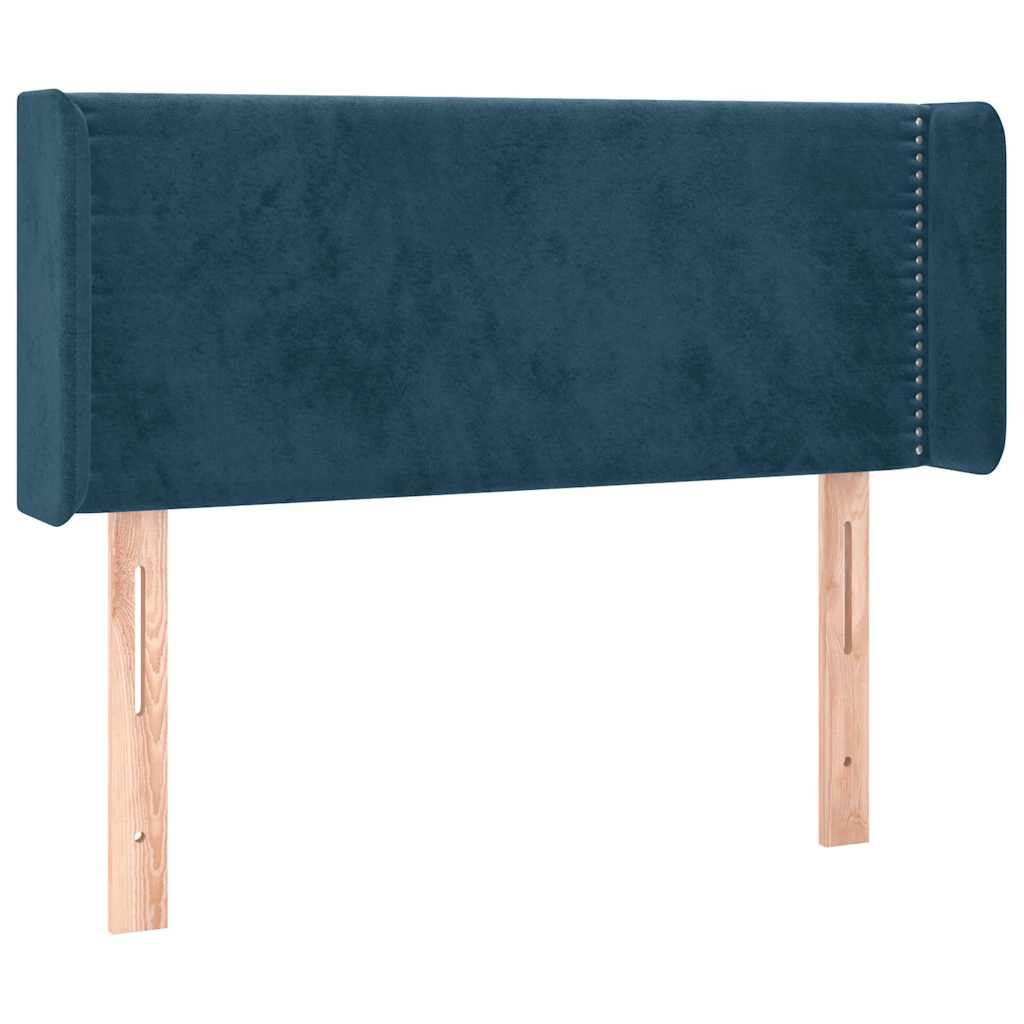 Κεφαλάρι με Πτερύγια Σκούρο Μπλε 93x16x78/88 εκ. Βελούδινο