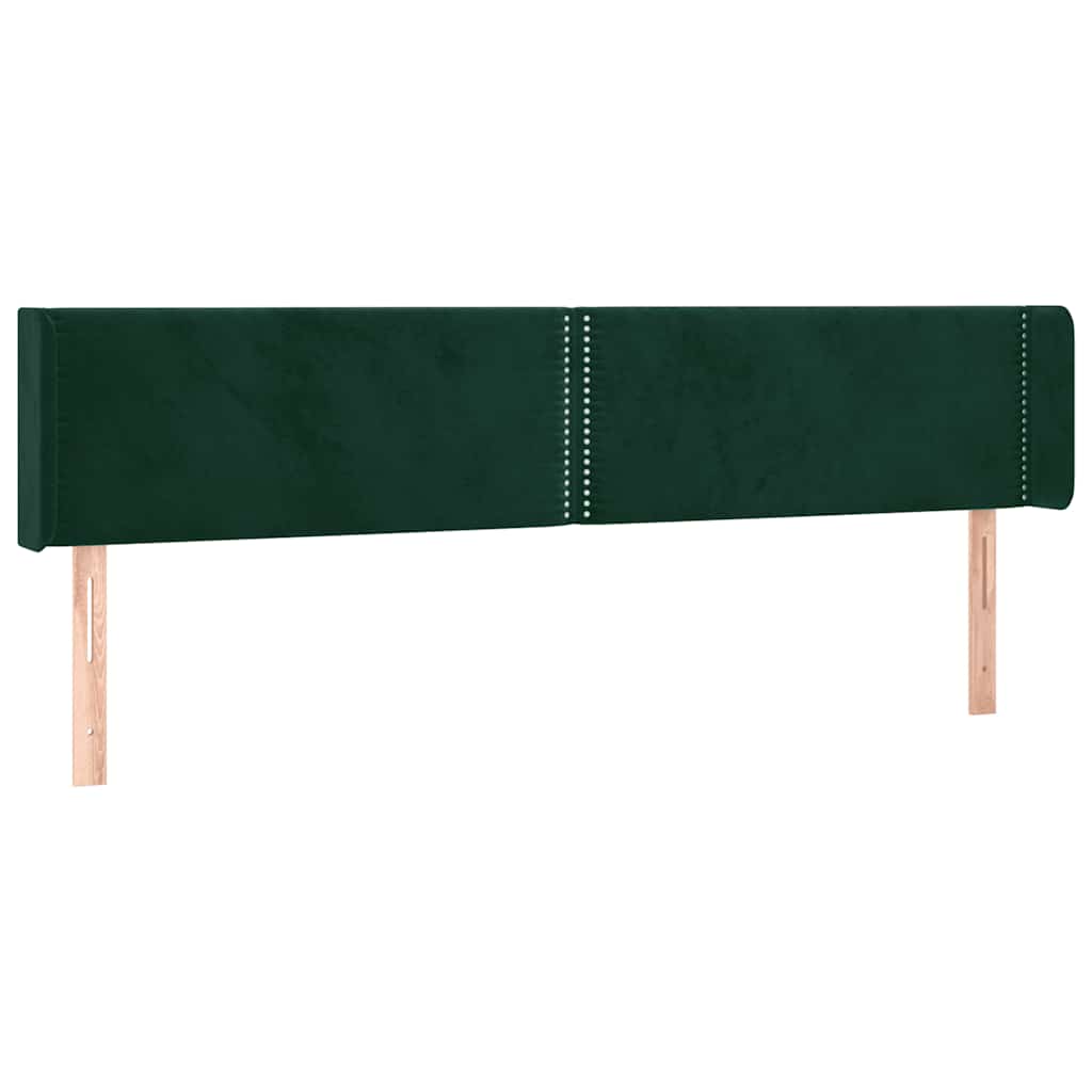 Κεφαλάρι με Πτερύγια Σκούρο Πράσινο 163x16x78/88 εκ. Βελούδινο - Pakobazaar