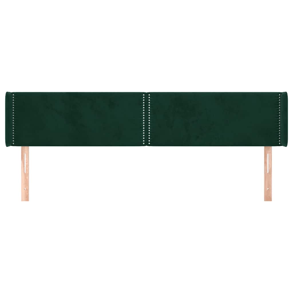 Κεφαλάρι με Πτερύγια Σκούρο Πράσινο 163x16x78/88 εκ. Βελούδινο - Pakobazaar