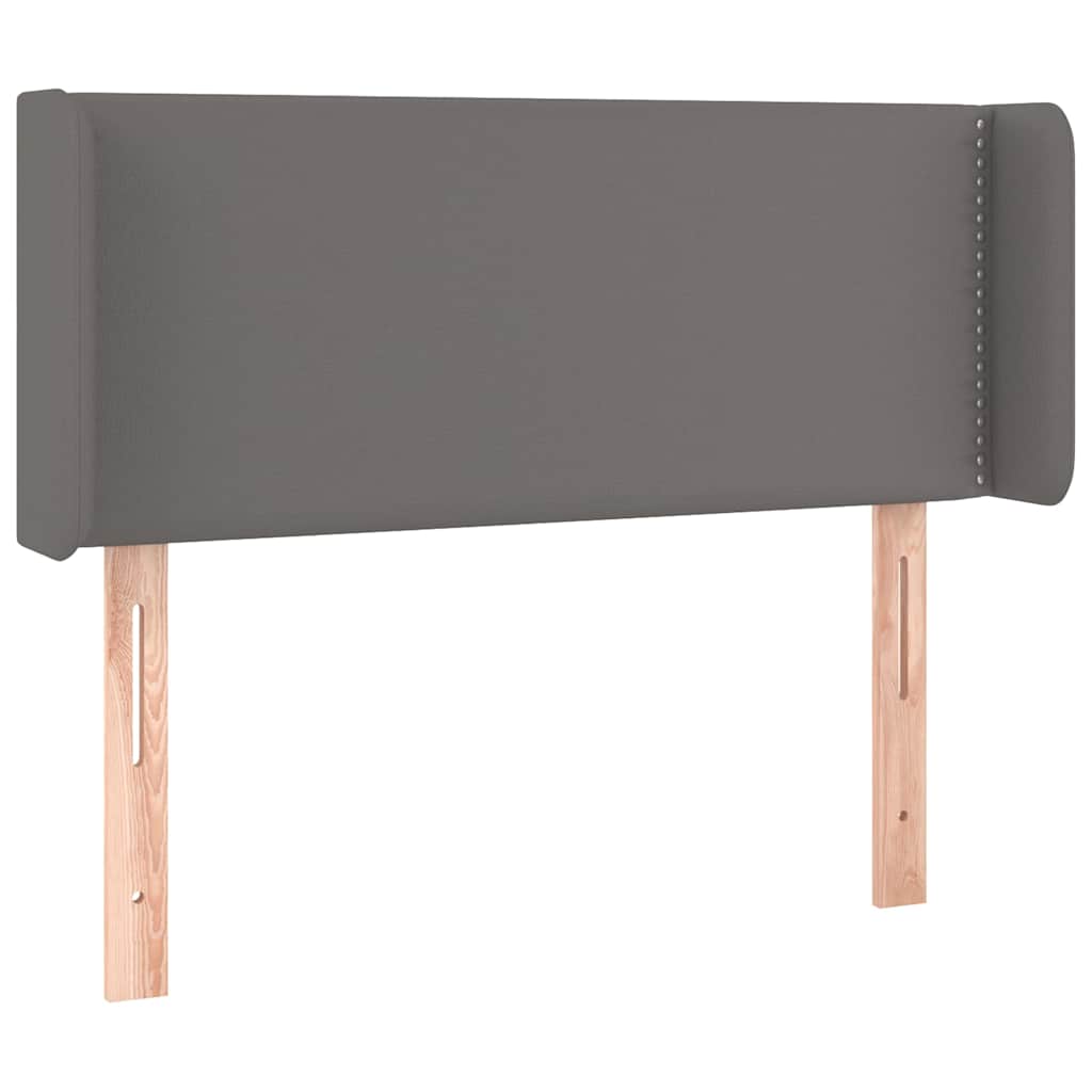 Κεφαλάρι με Πτερύγια Γκρι 93x16x78/88 εκ. Συνθετικό Δέρμα
