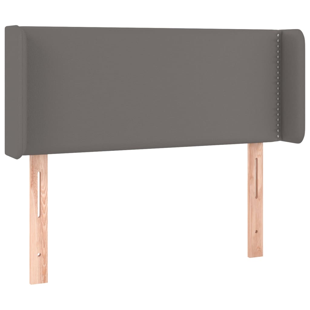 Κεφαλάρι με Πτερύγια Γκρι 103x16x78/88 εκ. Συνθετικό Δέρμα