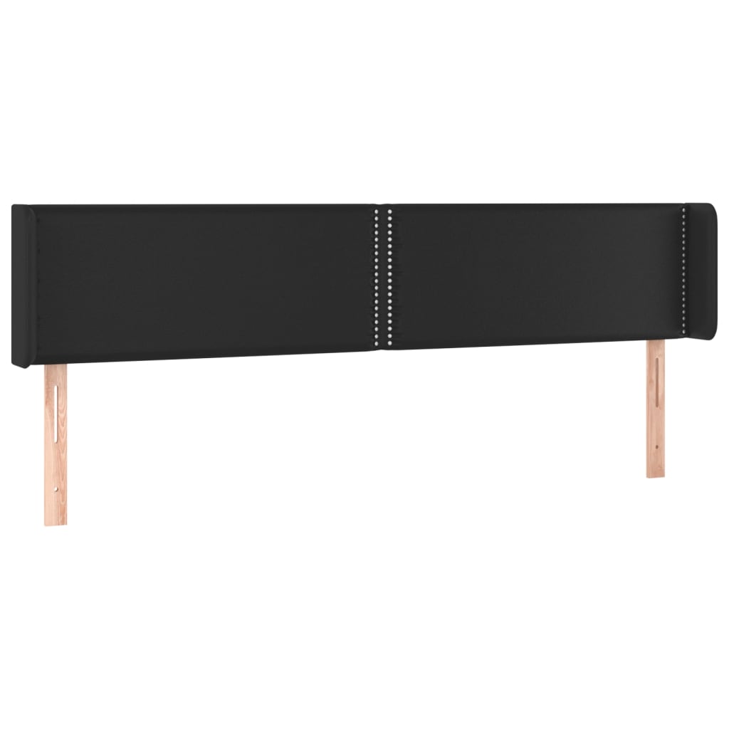 Κεφαλάρι με Πτερύγια Μαύρο 163x16x78/88 εκ. Συνθετικό Δέρμα - Pakobazaar