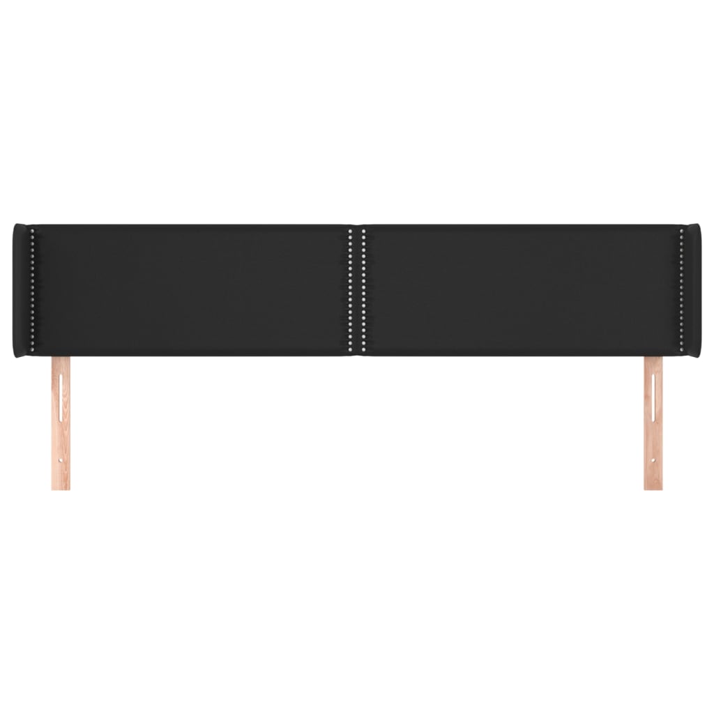 Κεφαλάρι με Πτερύγια Μαύρο 163x16x78/88 εκ. Συνθετικό Δέρμα - Pakobazaar