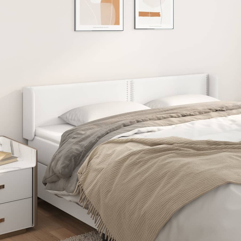 Κεφαλάρι με Πτερύγια Λευκό 163x16x78/88 εκ. Συνθετικό Δέρμα - Pakobazaar