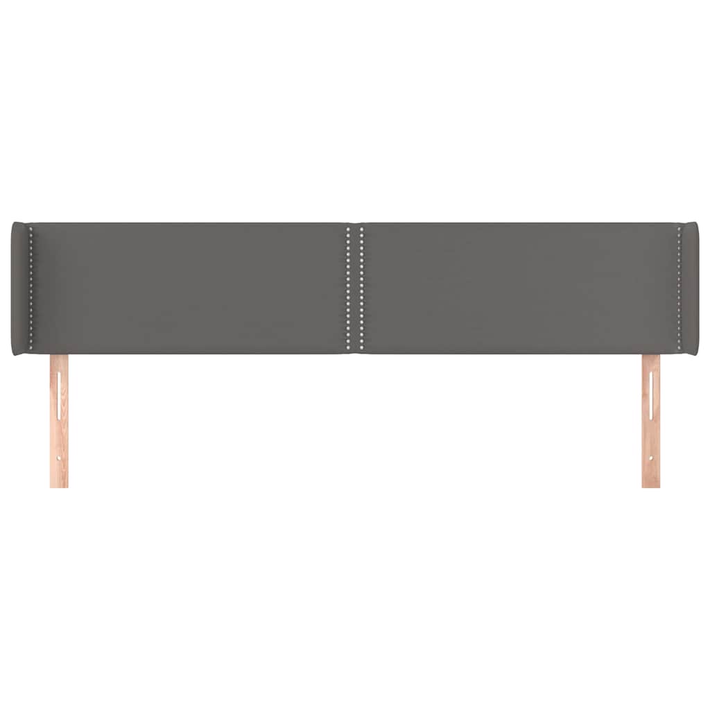 Κεφαλάρι με Πτερύγια Γκρι 163x16x78/88 εκ. Συνθετικό Δέρμα